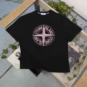 Stone Island black printed short-sleeved T-shirt